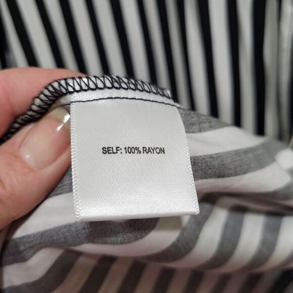 Black and White Striped Button Down Shirt - Picture 7 of 7